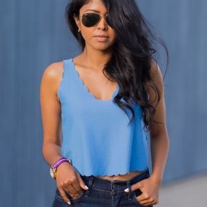 Topshop Scalloped Crop Top
